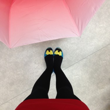 Jelly shoes on a rainy day