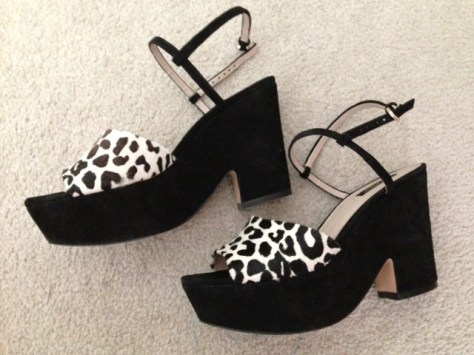 zara woman cow hair leopard print retro platform