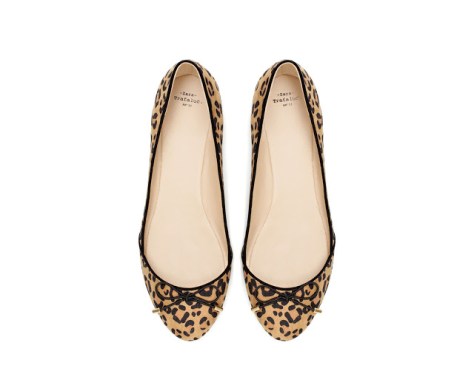 zara leopard print flats