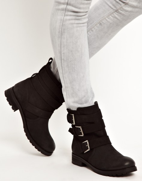 asos leather biker boots