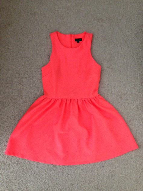 topshop coral neon dress
