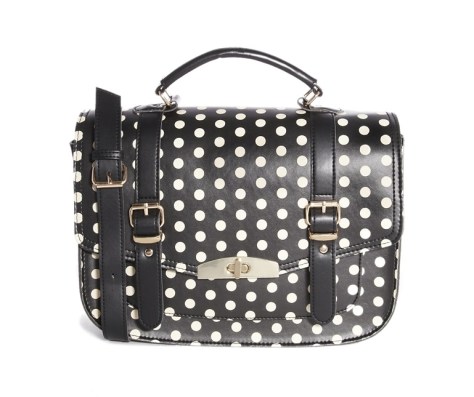 new look polka dot satchel bag