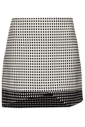 topshop tall contrast gingham wrap skirt