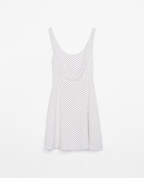 zara trf white and black polka dot dress