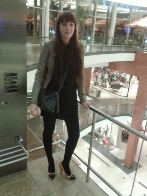 stradivarius studded bag, zara cap toe heels