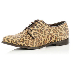 river island leopard print lace up shoes