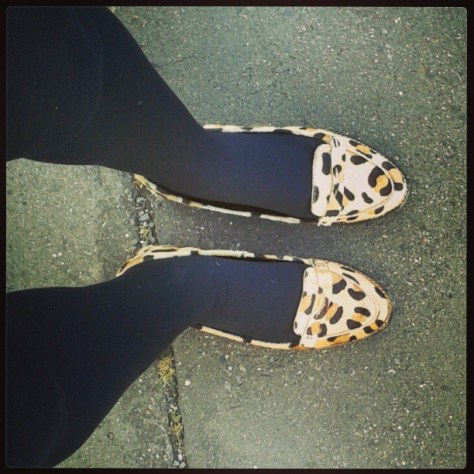zara leopard print loafers