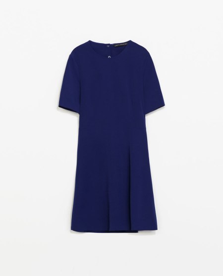 zara woman open back blue dress
