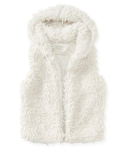 aeropostal furry hooded vest