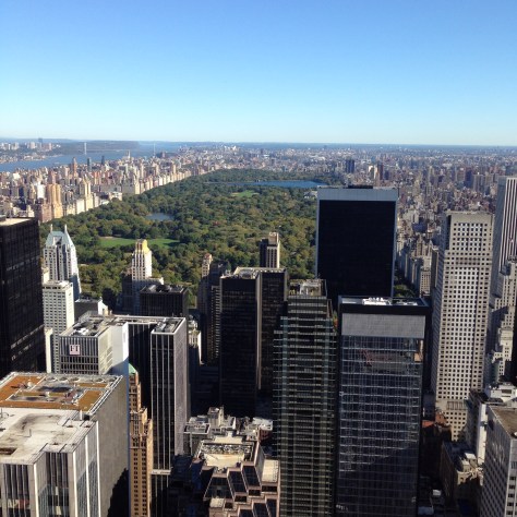 central park view from top of the rock