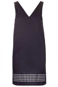 topshop navy dress with cut out squares