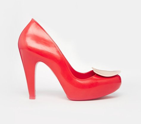 mel by melissa raspberry heart red heels