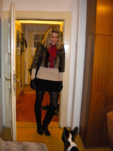 next leather gloves leopard print mini coat 2009