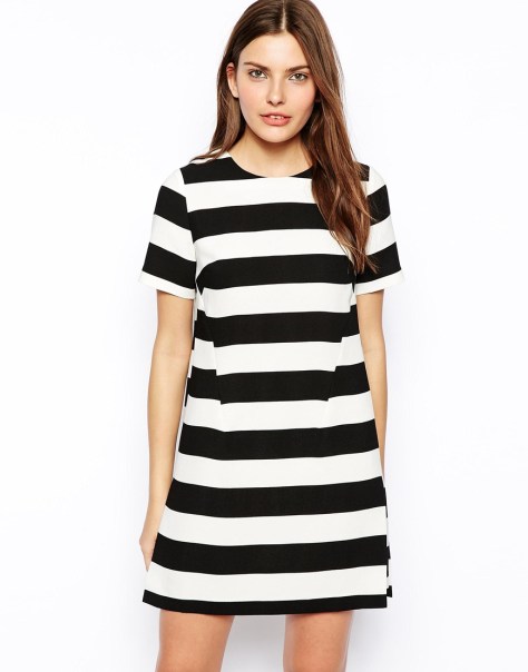 asos shift dress in wide stripe