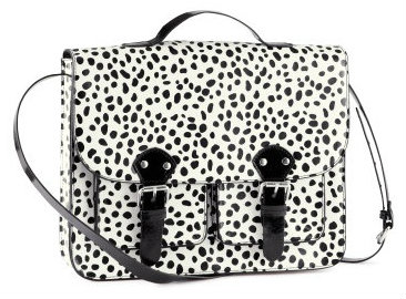 H&M spotted white and black satchel bag