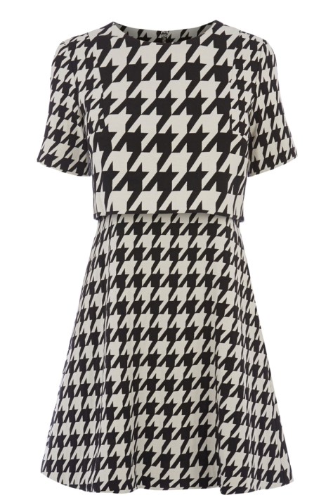 oasis black and white houndstooth dress