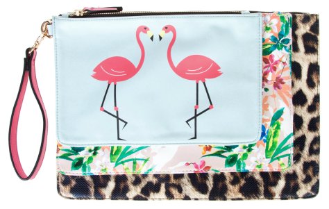 aldo flamingo clutch bag