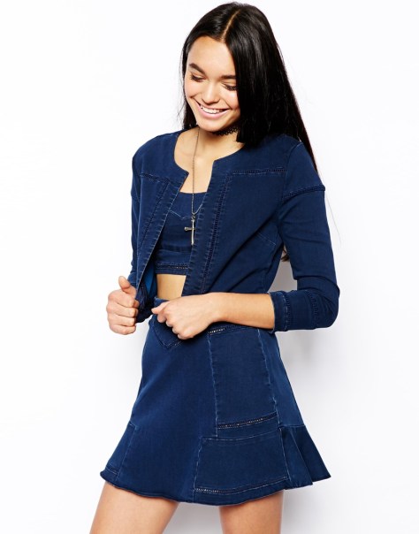 asos denim cropped jacket